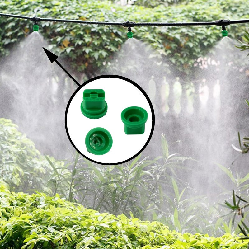 PDETVEO 10pcs Flat Fan Spray Tip, 110 Degree Plastic Flat Fan Sprayer Nozzles 0.15mm Orifice Diameter for Agricultural, Cleaning, Cooling, Green - Image 5